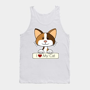 Calico Cat - I Love My Cat Tank Top